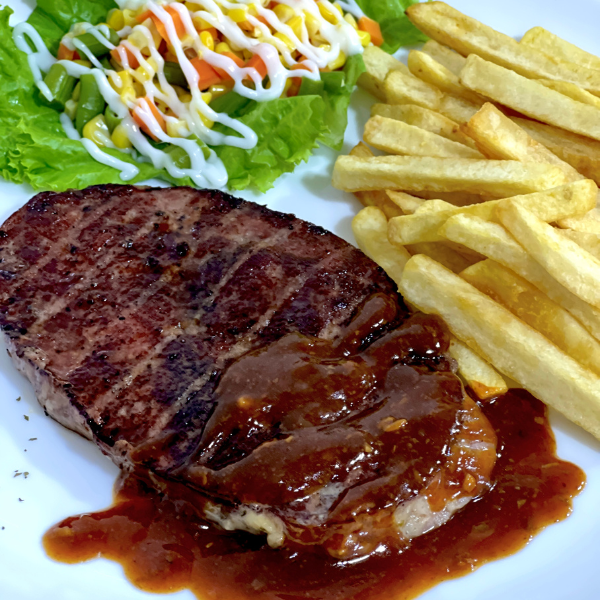Beef Steak with BBQ Sauce